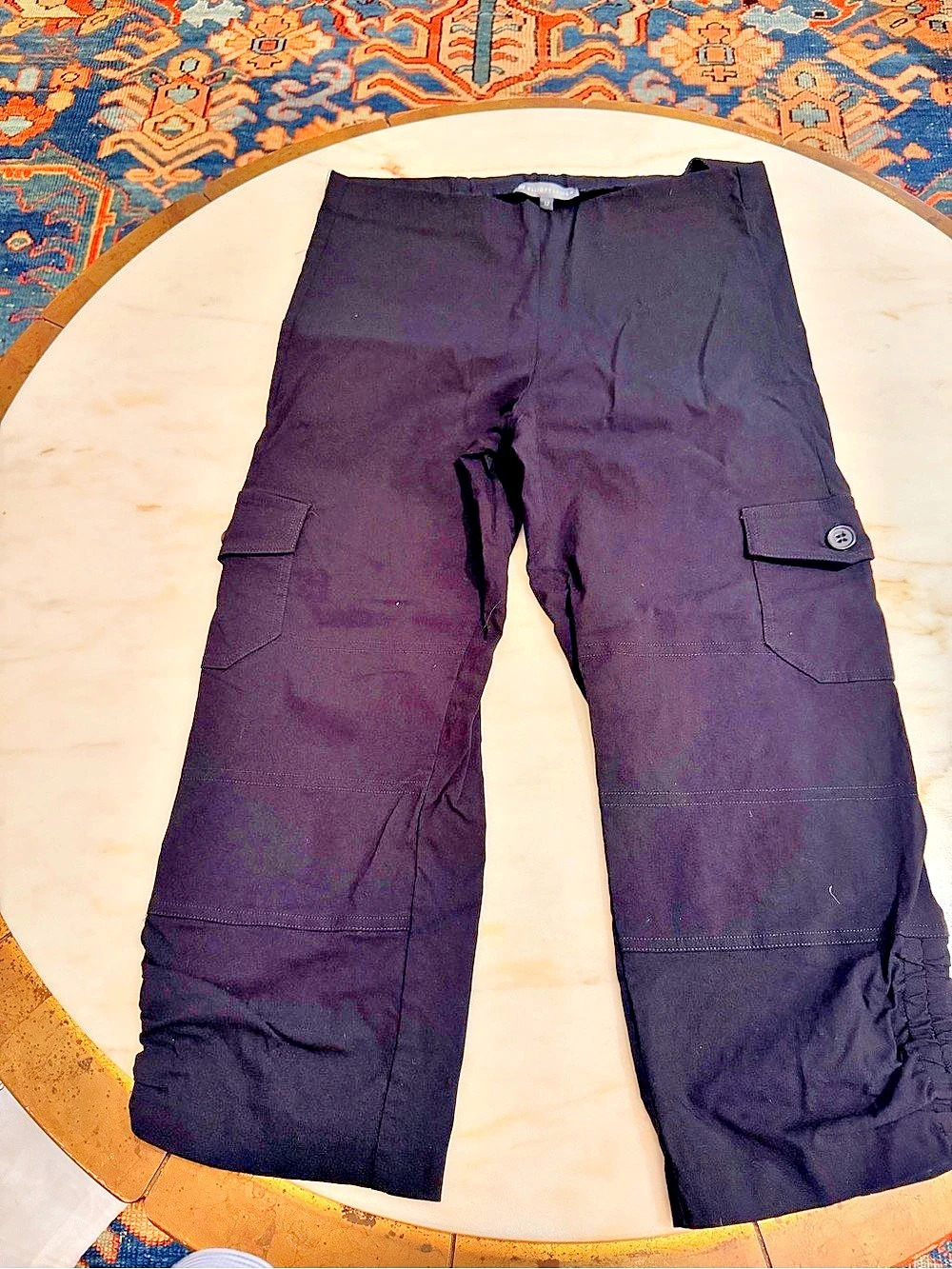 Elliott Lauren Women's Black Cargo Capris Size 12 Like New